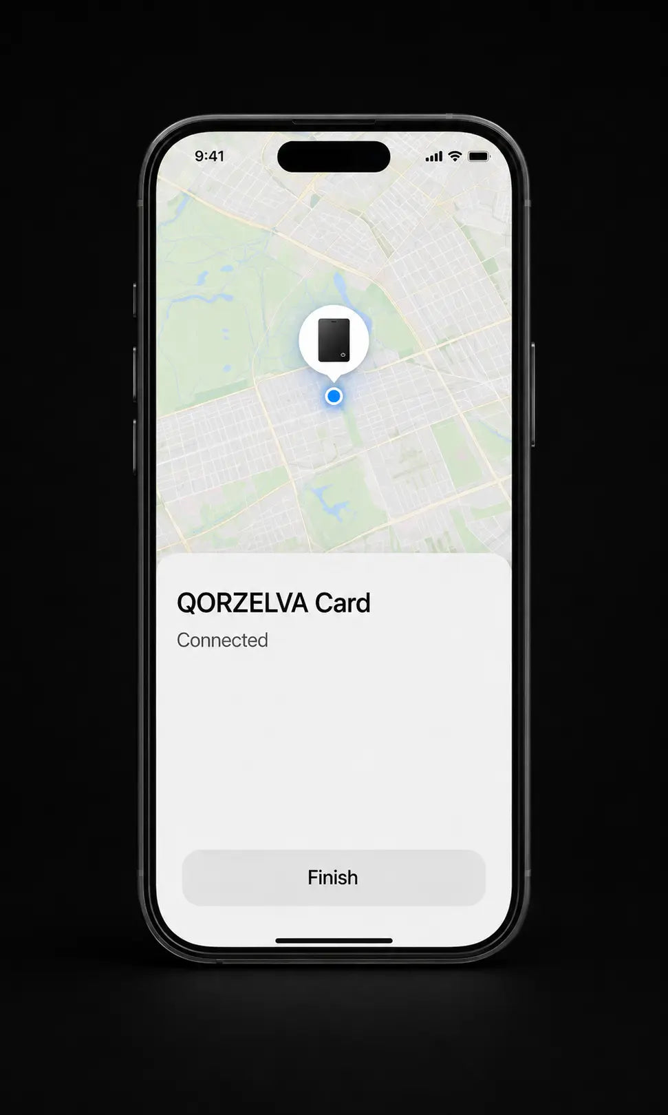 Connecting the tracking card in the phone app