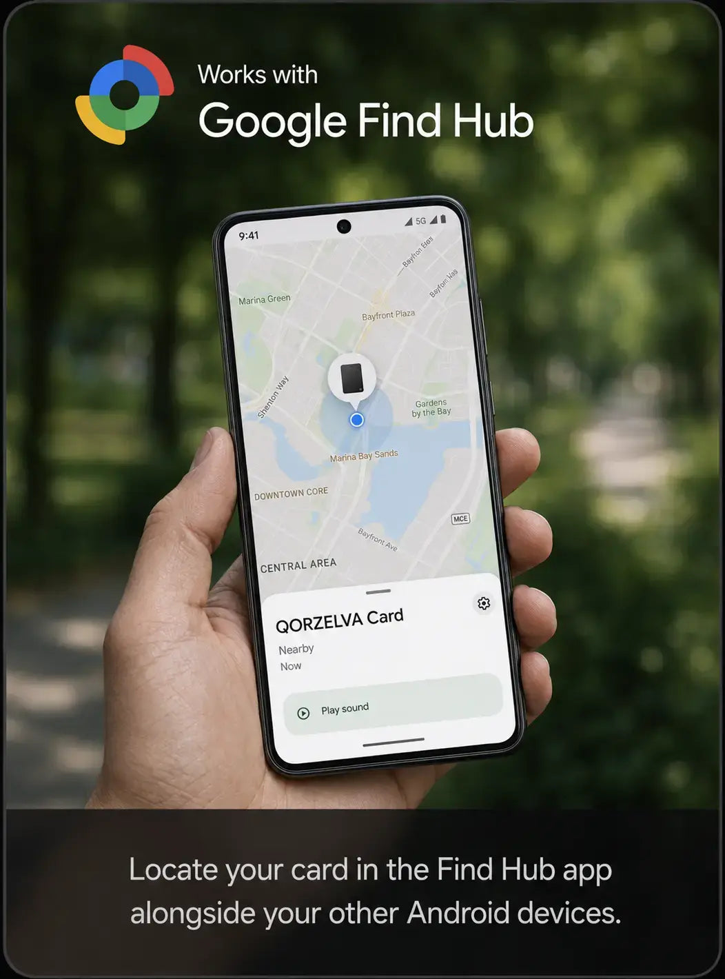 QORZELVA card working with Google Find Hub