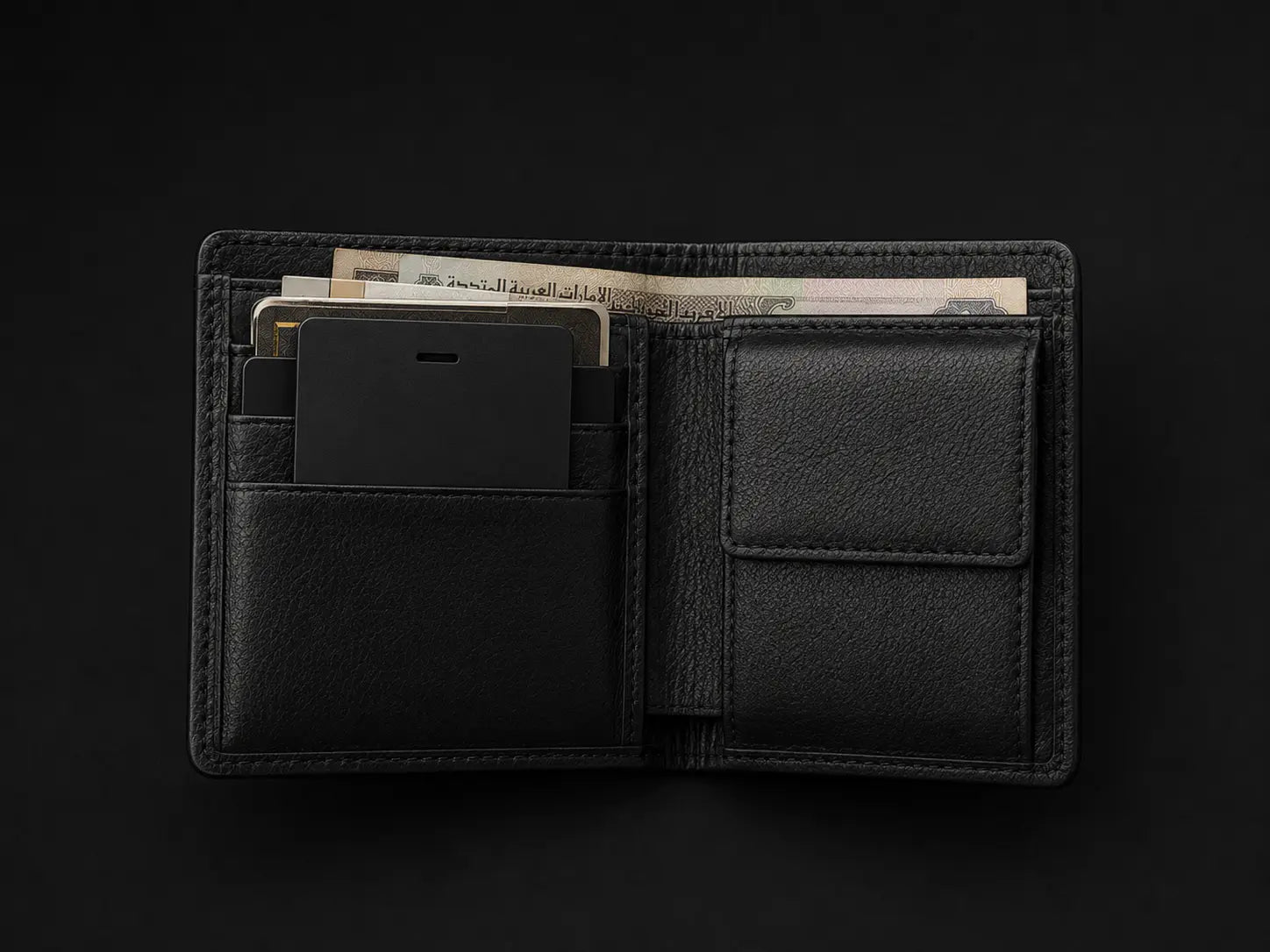 QORZELVA card placed inside a wallet